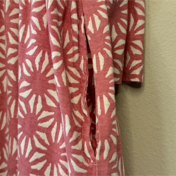 PINK CHICKEN Steph Dress Girls 7 Pink White Geometric Floral Long Sleeve Pockets - Picture 3 of 5